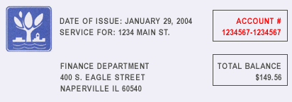 Sample utility bill